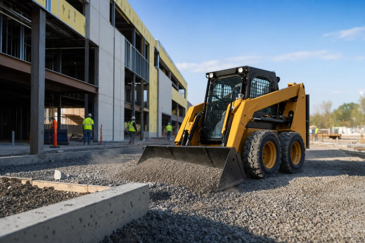CASDE skid steer loader working at a construction site