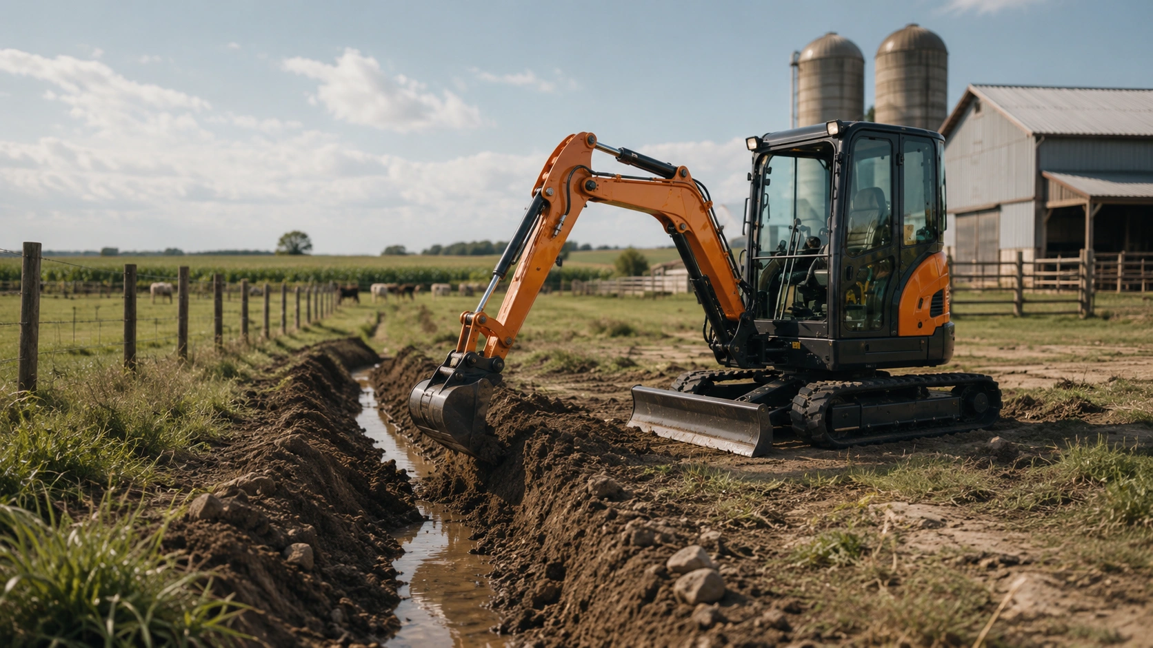 Mini excavator for agriculture