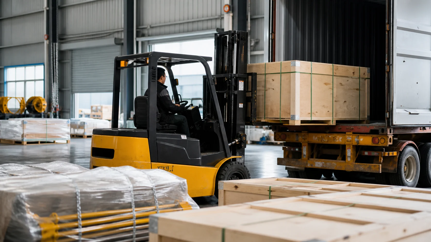 Forklift packing and international delivery