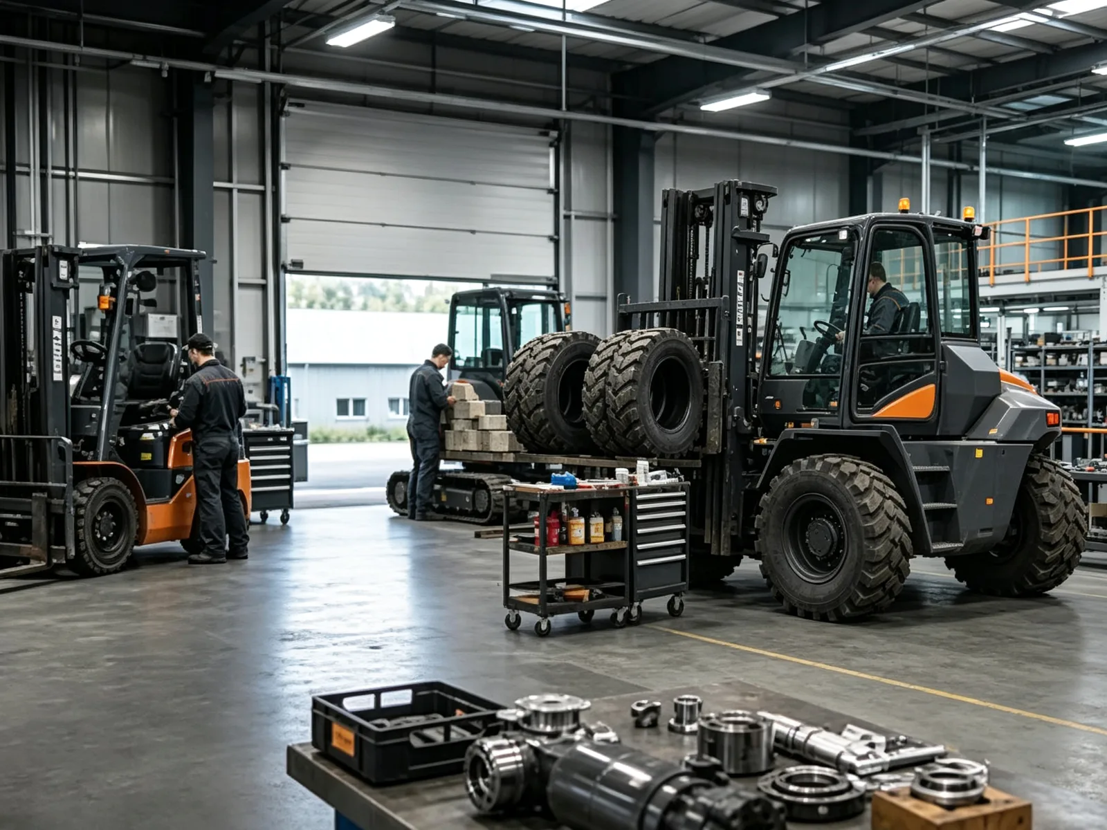 Forklift and parts inspection in the CASDE factory