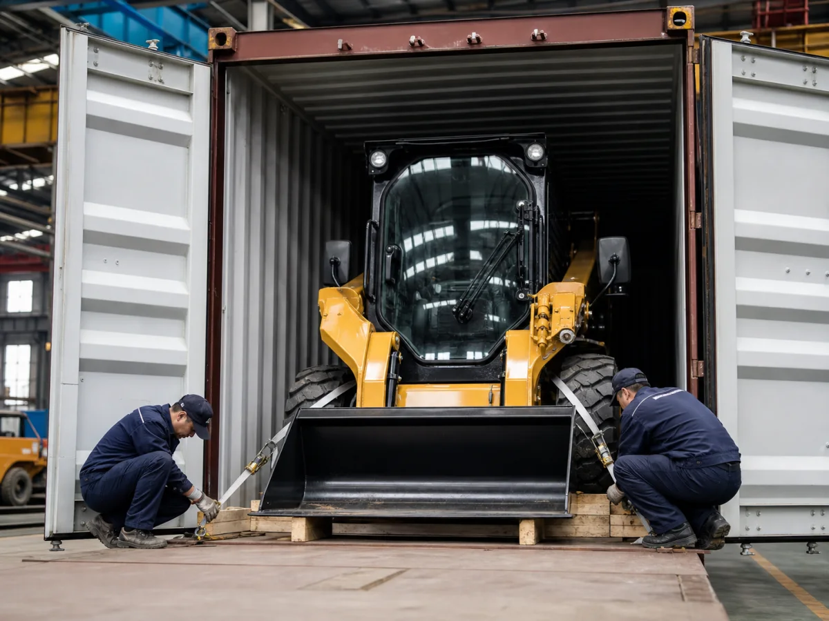 Machine securement for container transport